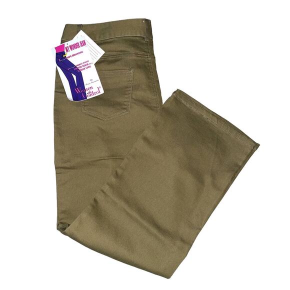 Women with Control Army Green Stretch Denim My Wonder Jean 16P - Picture 2 of 7